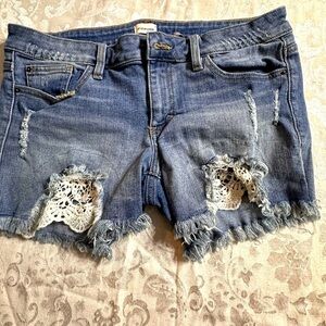 Boho denim shorts with embellishments